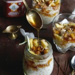 Organic tapioca pudding with honey caramelised pineapples