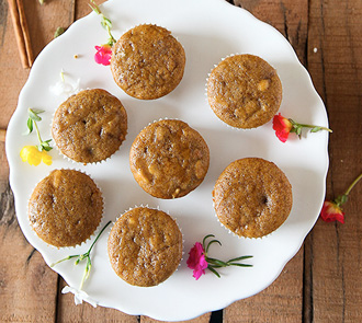 Organic Wholewheat Fruit and Nut Cupcakes With Honey Icing