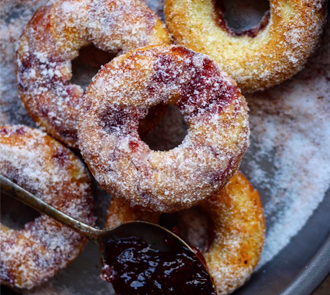 Organic Strawberry jam doughnut